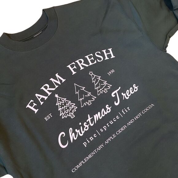 NWT Wool + Pepper Co. Farm Fresh Christmas Trees Unisex Crewneck Sweatshirt - Picture 3 of 5